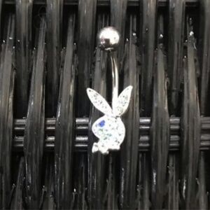 playboy crystal blue eye belly button navel ring